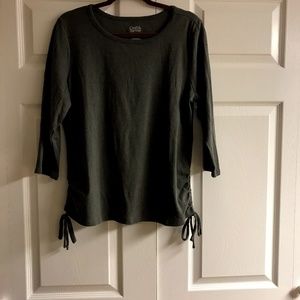 Three Quarter Sleeve Side Cinched Petite Large Top